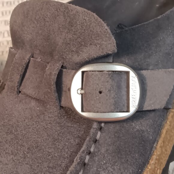 Birkenstock 'Buckley' women's blue suede leather mules sz 40 EU / 9 - 9.5 US - Picture 6 of 14